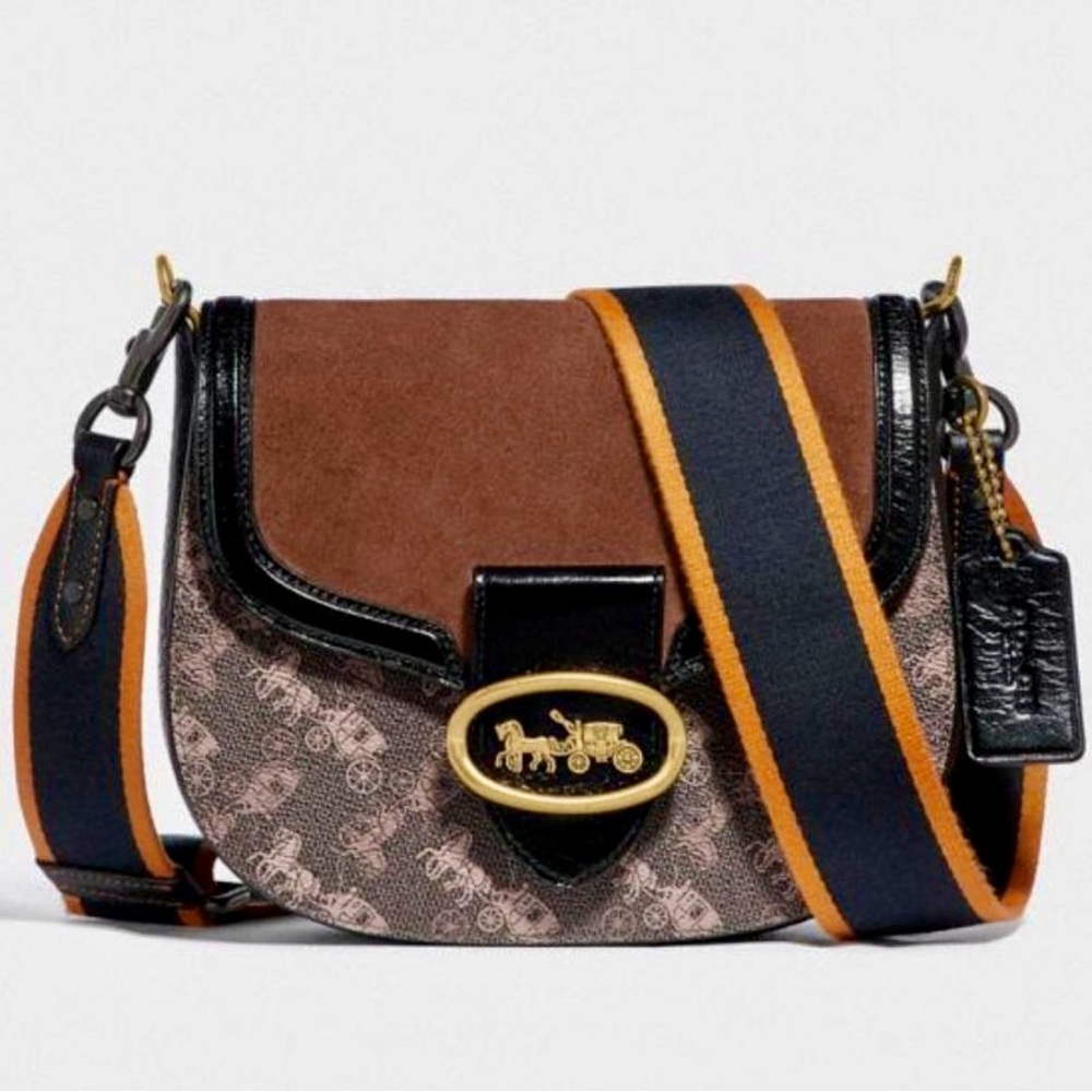 Coach Kat Saddle Bag 20 with Horse and Carriage print - Picture 2 of 15